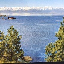Lake Tahoe Sierra Snow Capped Mountains Vintage Postcard Nevada Side - $10.00