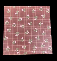 VTG 1980 Hallmark All Occasion Gift Wrap Brown Pink Green Grid Floral Fl... - $14.59