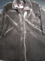 Vintage Neiman Marcus Faux Fur Coat Long Sleeve Chocolate Brown Womens L... - £29.45 GBP