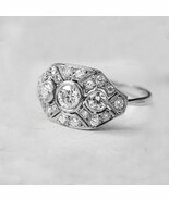 2.00 CT Rundschliff Weiß Moissanit Kunst Deko Verlobungsring IN Steling ... - $91.90