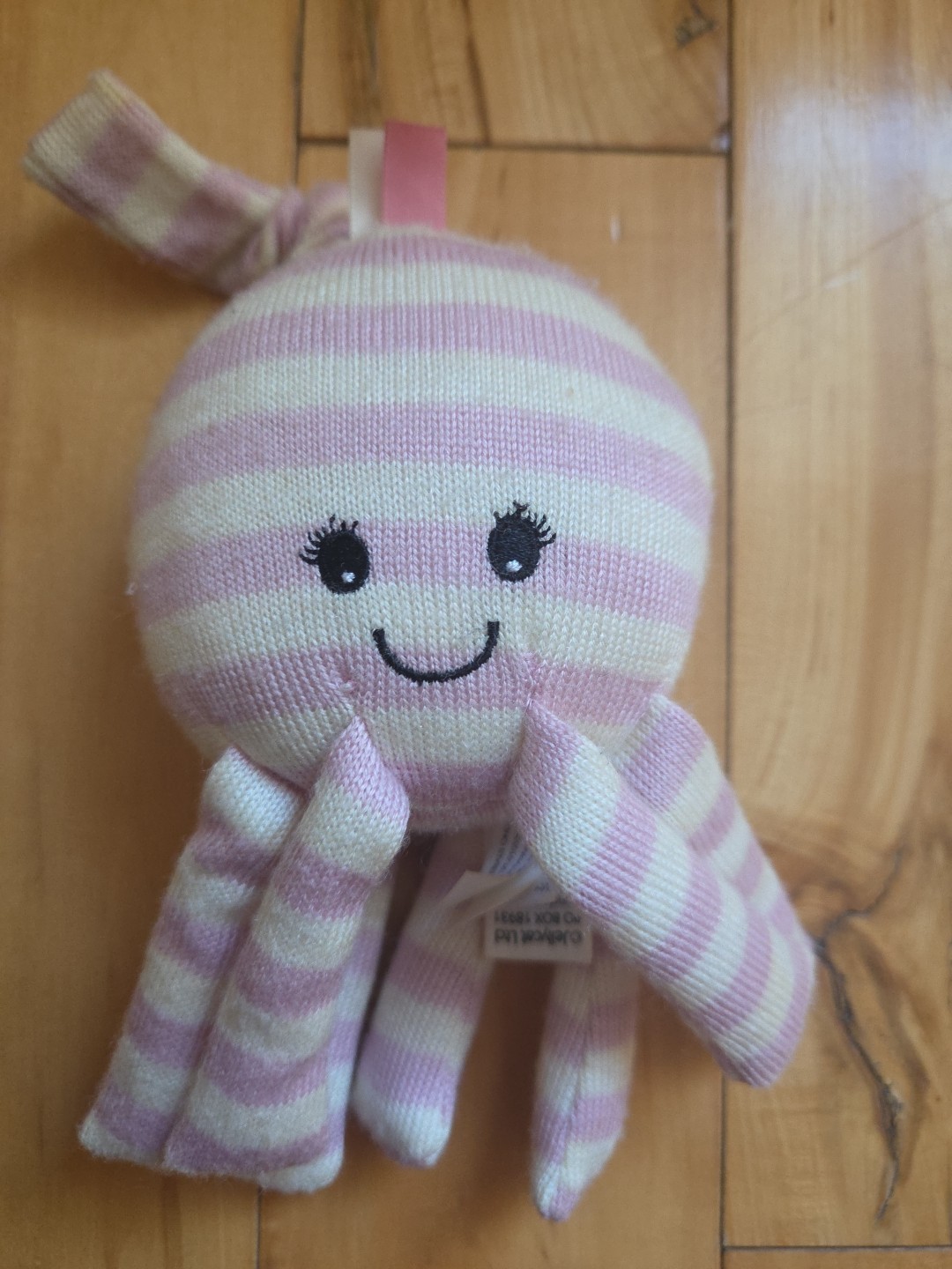 Little JELLYCAT Octavia Octopus Jitter Pink White Wiggles and Jiggles Pull Chord Item image 2