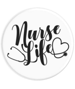 Nurse Life Design with Stethoscope White background - PopSockets Grip and Stand  - $15.00