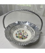 Floral Farber and Shlevin Porcelain Hammered Aluminum Candy Dish basket ... - $200.64 MXN