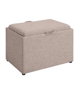 tan Fabric Storage Ottoman with Reversible Tray - $100.89