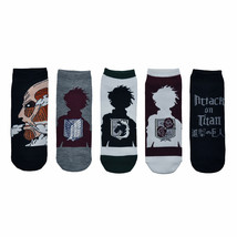 Attack On Titan 5-Pair Pack of Low Cut Socks Multi-Color - $24.98
