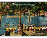 Venetian Pool Coral Gables FL Florida Linen Postcard E16 - £3.84 GBP