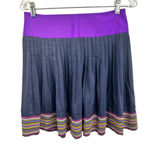 Anthropologie A Common Thread Mini Skirt Blue Purple Size S Silk Blend Pleats  - £58.45 GBP