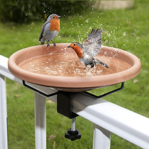 12 Inches Deck Mounted Bird Bath Bowl Spa With Sturdy Steel Clamp NEW - £21.09 GBP