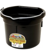 Little Giant Plastic Animal Feed Bucket (Black) Flat Back Plastic Feed B... - $24.11