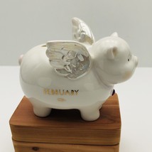 Flying Pig Piggy Bank for February Birthday with Wings and Birthstone - £7.81 GBP