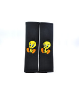 2 pieces (1 PAIR) Tweety Bird Embroidery Seat Belt Cover Pads (Black Pads) - £13.36 GBP