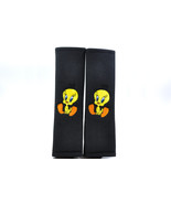 2 pieces (1 PAIR) Tweety Bird Embroidery Seat Belt Cover Pads (Black Pads) - $17.49