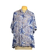 Beach Collection Mens XXXL Button Up Shirt Hawaiian Blue Floral Vacation... - $393.76 MXN