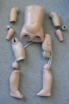 Vintage 1920s Germany 15 pcs Composition Girl Doll Body Arms Legs 18&quot; Tall - £138.48 GBP