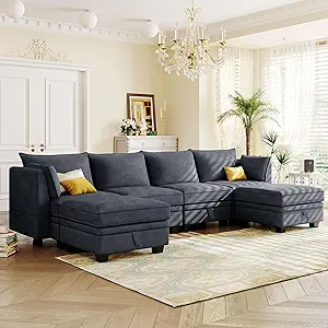Merax Modular Sectional, Convertible Sofa Bed with Reversible Chaise for... - £1,687.08 GBP