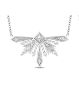 Enchanted Disney Silver Jewelry 1/6 CTW Diamond Frozen 2 Elsa Snowflake ... - £148.23 GBP