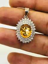 Natural golden topaz pendant for women - £99.89 GBP