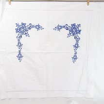 Embroidered Floral Navy Blue 2-PC Euro Shams - £28.95 GBP
