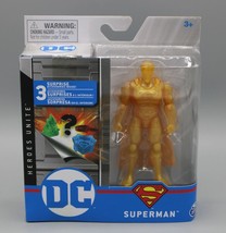 Spin Master DC Heroes Unite Gold Superman 4&quot; Action Figure Rare Chase &amp; Sealed - £15.49 GBP
