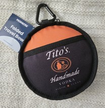 Tito’s Vodka For Dog People Travel/Foldable Zippered 2-Sided Dog Bowl NWT - $18.80