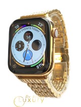 24K Gold Plated 41MM Apple Watch SERIES 9 Diamond Rhinestones Band GPS LTE O2 - £1,068.92 GBP