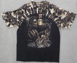 DAVID CAREY SKULL SHIRTZ STUDDED T-SHIRT MEN SZ XXL FRIM REAPER MOTORCYC... - $18.99