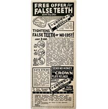 1944 Crown Plastics False Teeth Cleaner Advertisement Dental Oral Hygien... - $19.99 1944 Crown Plastics False Teeth Cleaner Advertisement Dental Oral Hygien... - $19.99
