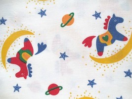 Fabric &quot;Horses over the Moon&quot; Primary Colors More than One Yard $3.25/Lot - $3.25