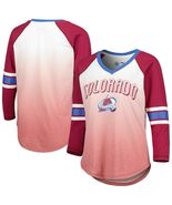 Women&#39;s Colorado Avalanche G-III 4Her 3/4-Sleeve V-Neck T-Shirt NWT Size XL - $328.82 MXN