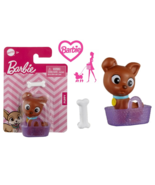 New Barbie Doll Small Baby Puppy Dog Figure Set Accessory + Carry Bag + ... - £5.56 GBP