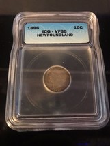 1896 Newfoundland Canadian 10¢ Coin Graded By ICG &amp; Graded VF35 (Free Sh... - £86.37 GBP
