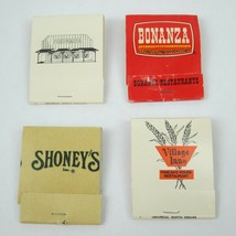 4 Vintage Matchbooks Ponderosa, Bonanza, Shoney&#39;s &amp; Village Inn Restaurants - £15.61 GBP