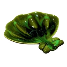 Vintage MCM DeForest Green Sea Shell Trinket Soap Serving Dish Ceramic Coastal - £9.33 GBP