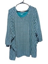 Catherines Green, Black &amp; White Women&#39;s  Pull-Over Tunic 5X  34W 36W - £10.93 GBP