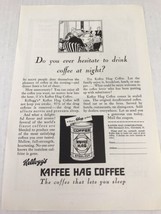Kelloggs Kaffee Hag Coffee Vtg 1929 Print Ad The Coffee That Lets You Sleep - £7.77 GBP