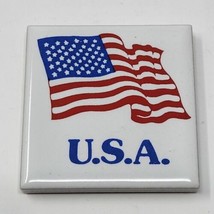 Vintage American Flag USA Fridge Magnet Ceramic Patriotic Travel Souvenir - £9.98 GBP