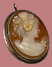 antique 800 sterling silver cameo pendant and brooch  - £74.69 GBP