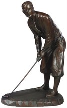 Sculpture Statue 1930s Golfer Hand Painted USA Made OK Casting Vintage Look New - £206.28 GBP