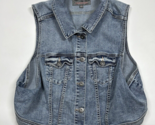 Torrid Jacket Women&#39;s 2 Blue Jean Vest Casual Rocker Plus Size Denim Cro... - $20.56
