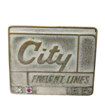 VTG Jostens City Freight Lines Belt Buckle with Purple Jewel Trucking - $19.79