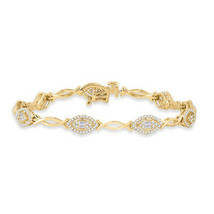 14kt Yellow Gold Womens Baguette Diamond Fashion Bracelet 1 Cttw - £1,561.08 GBP