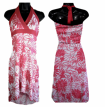 PS Per Seption Halter Dress Large Comfy Stretch Knit Pink Floral Print Y... - $23.71