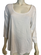Red Dot Curve Women&#39;s Scoop Neck 3/4 Sleeve Tee Shirt White 1X - £11.96 GBP
