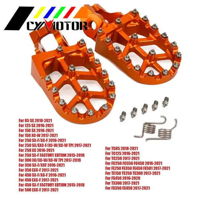 Motorcycle CNC Foot Pegs Pedals Foot Rests For KTM SX SXF EXC EXCF XC XC... - $10.85+
