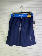 NEW Speedo Mens Swim Trunks Board Shorts Lined Blue Stretch With Pockets... - $20.78