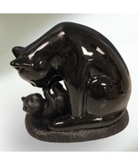 Vtg CERAMIC 7” CAT Mother and Child Kitten black Figurine.Decorative TAIWAN - $89.64 CAD