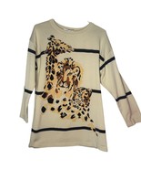 Vintage Escada Animal Print Sweater Knit Top Size 40 Retro Statement Pie... - $724.31 MXN