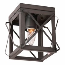 Ceiling Light with Folded Bars in Kettle Black Tin - £99.82 GBP
