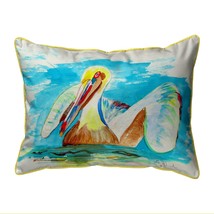Betsy Drake Pelican in Teal Extra Large Zippered Pillow 20x24 - £62.29 GBP