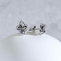 Sterling Silver Fleur De Lis Post Earrings - £16.66 GBP